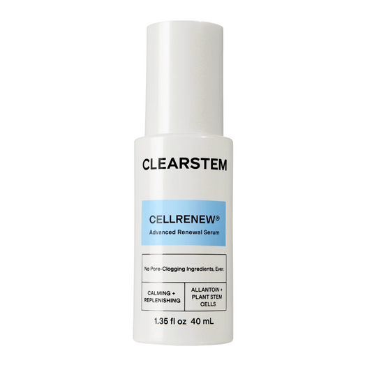 Clearstem Cellrenew serum bottle on a white background