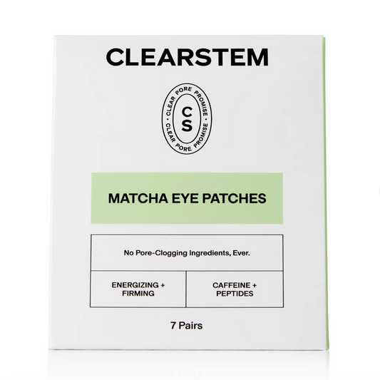 Clearstem Matcha Eye Patches packaging on a white background