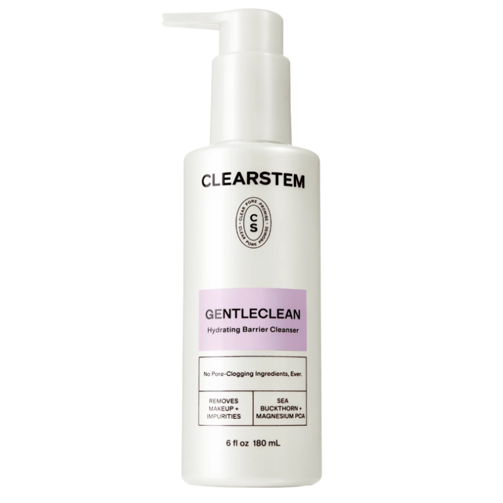 Clearstem GentleClean hydrating barrier cleanser bottle on a white background
