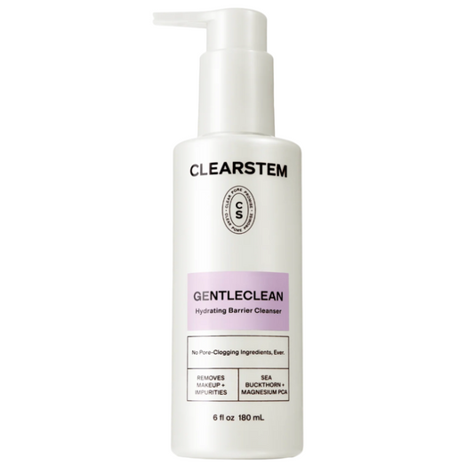 Clearstem GentleClean hydrating barrier cleanser bottle on a white background