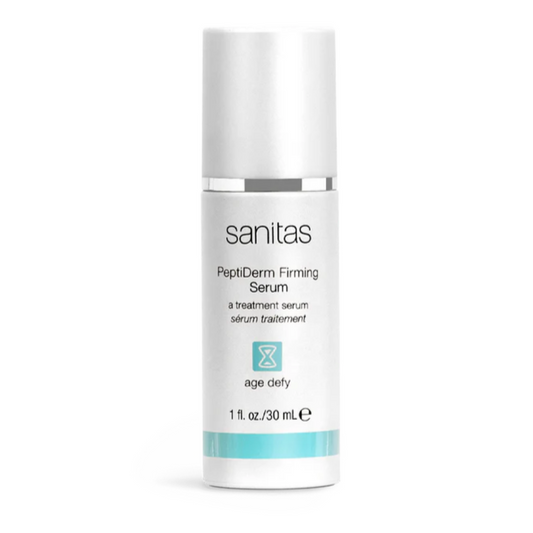 Sanitas Peptiderm Firming Serum bottle on a white background