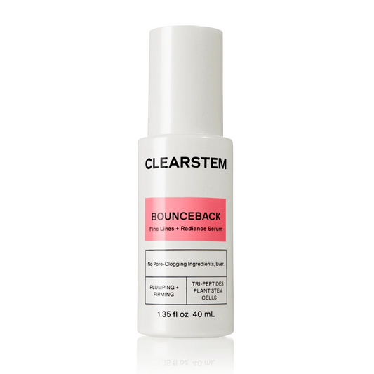 Clearstem Bounceback serum bottle on a white background