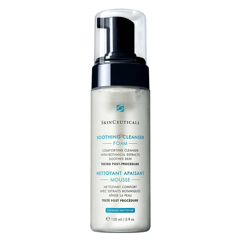 SkinCeuticals Soothing Cleanser Foam bottle on a white background
