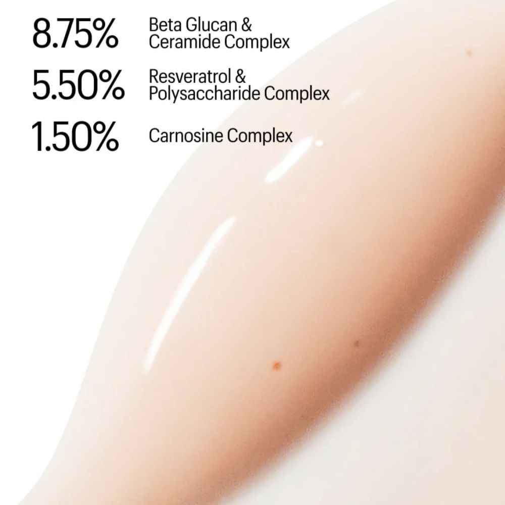 Skin texture with ingredient percentages displayed on a white background