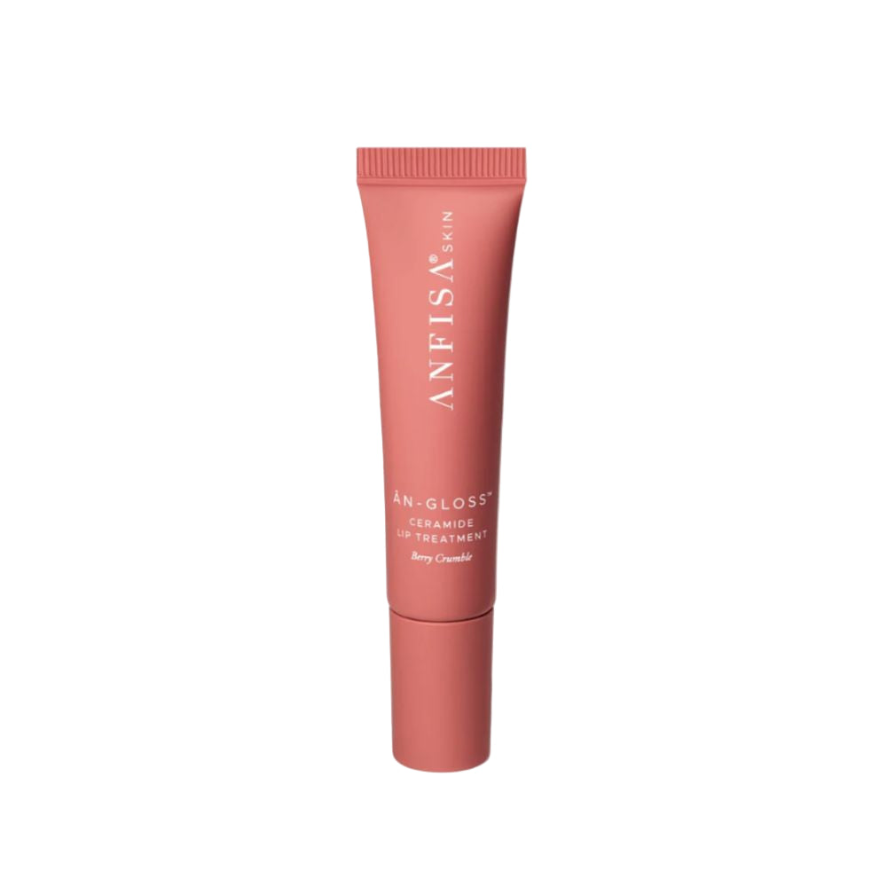 Pink tube of ANFISA skincare product on a white background