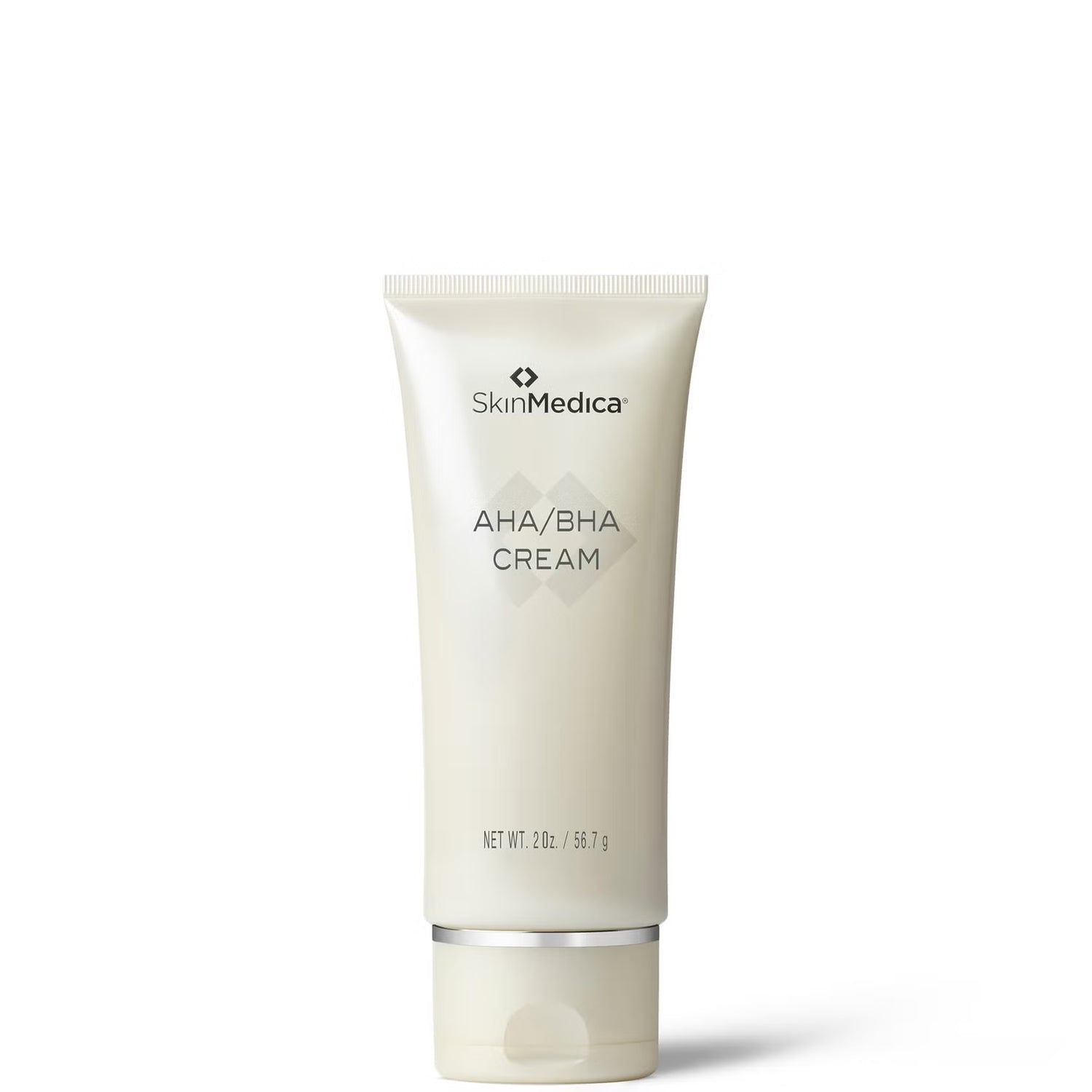 SkinMedica AHA/BHA Cream tube on a white background