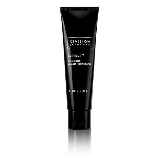 Black tube of Revision Skincare Lumiquin on a white background